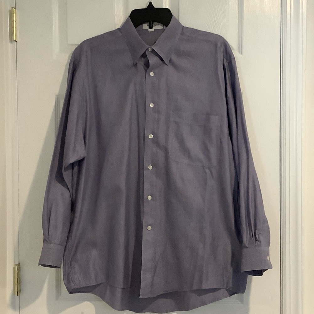 VALENTINO UOMO Men’s Blue Luxe Classic Button Down Dress Shirt 16 1/2 32-33